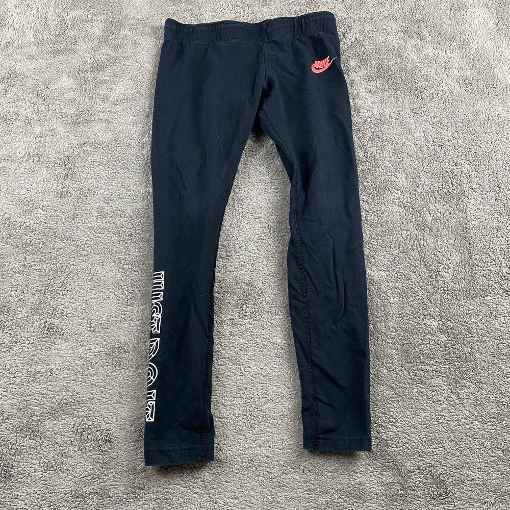 Nike Running Pants‎ Girls Size Small Black Training Tight Fit